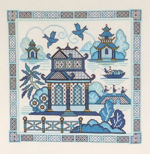 LJT386 Blackwork Willow pattern design thumbnail