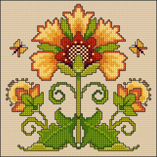 LJT389 Art Nouveau Sunflower thumbnail