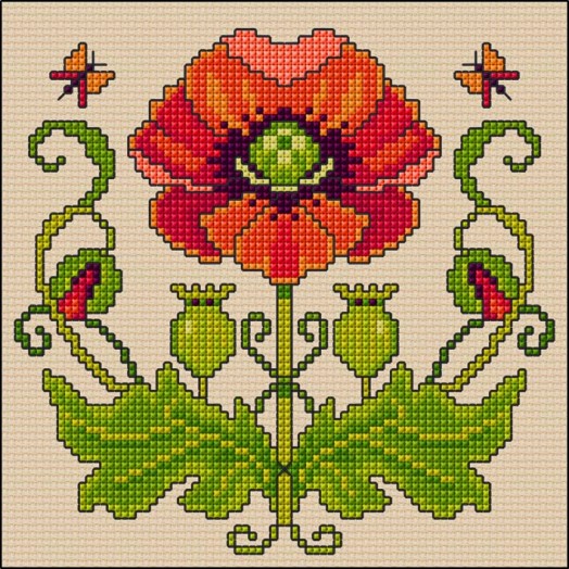 LJT390 Art Nouveau Poppy thumbnail