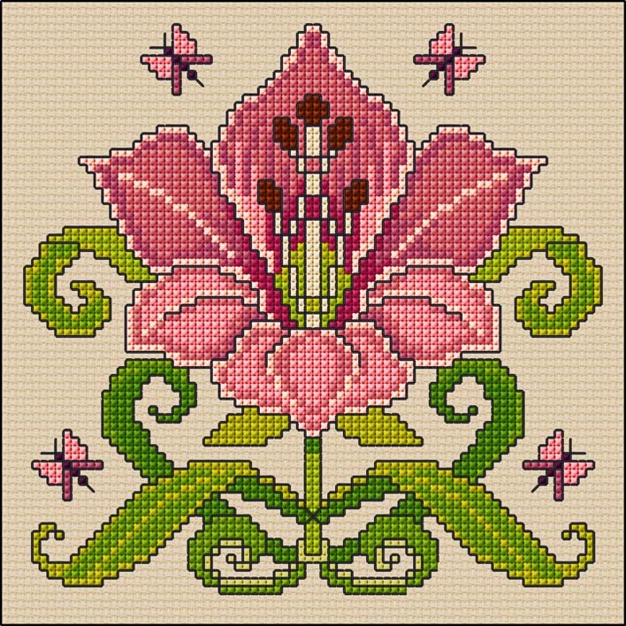 LJT391 Art Nouveau Lily illustration 5586