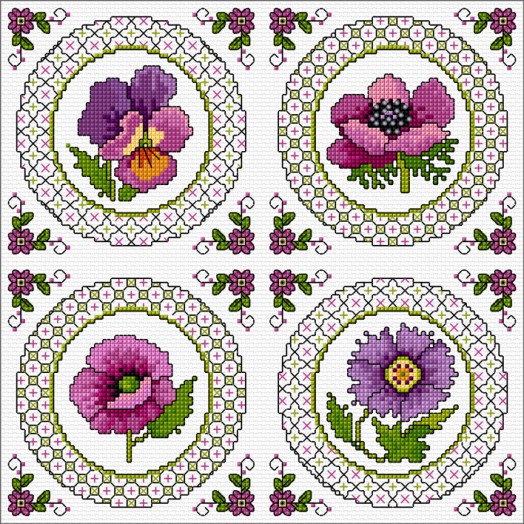 LJT394 Blackwork patterns with flowers thumbnail