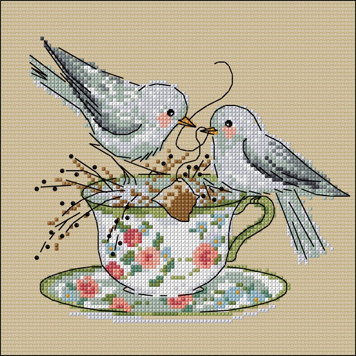 LJT400 Teatime birds illustration 5636