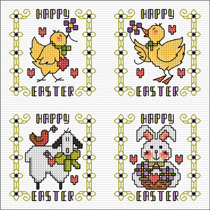 LJT403 Happy Easter cards illustration 6179