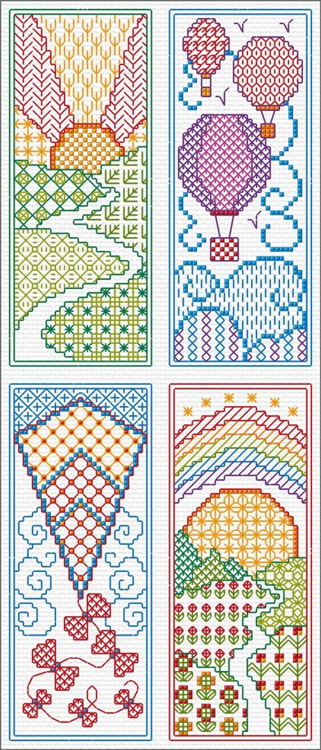 LJ405 Blackwork bookmarks thumbnail