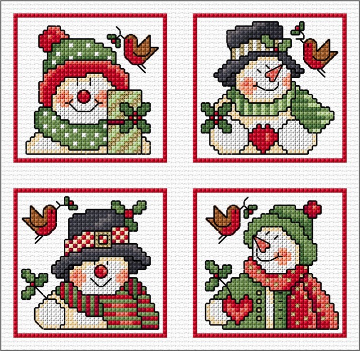 LJT406 Snowmen Xmas cards thumbnail