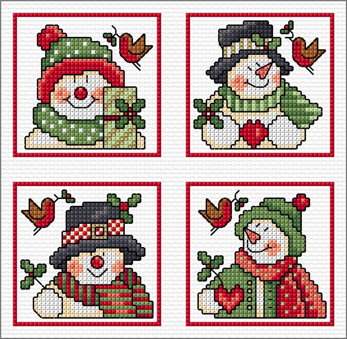 LJT406 Snowmen Xmas cards illustration 6195