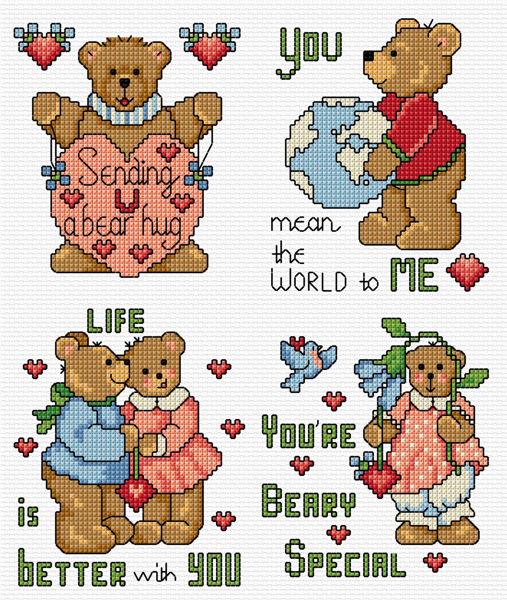 LJT417 Kindness bear hugs illustration 6577