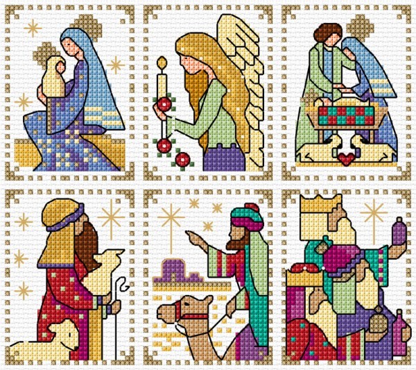 Nativity cards in cross Stitch