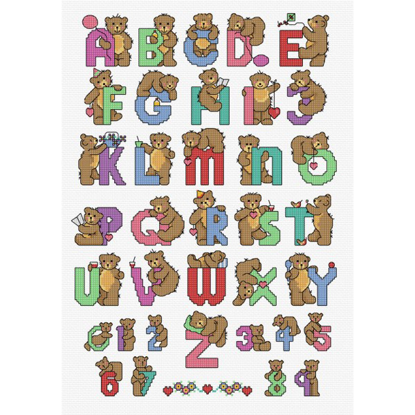 Cross Stitch alphabet bears