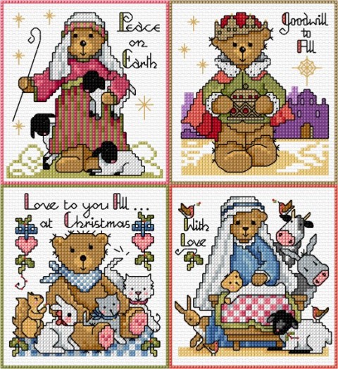 LJT38C Traditional Christmas Teddy cards thumbnail