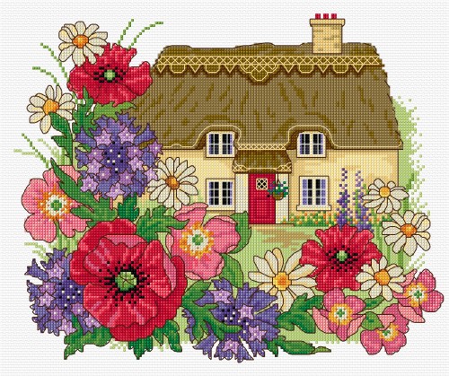 Cross stitch summer cottage