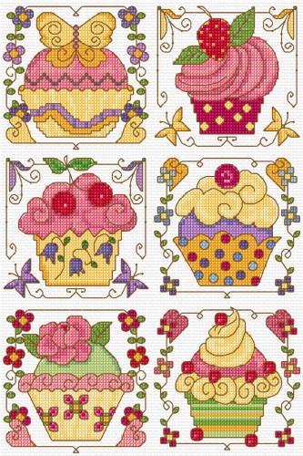 cupcake cross stitch cards