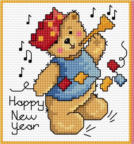 New year teddy card